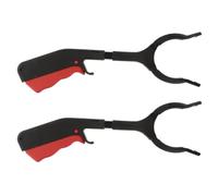 KICHOUSE Grabber Tool 2pcs with Precision Teeth Design and Ergonomic Handle, Iron and Plastic, Short Reacher Tool for Seniors, Outdoor Sanitation Work