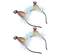 KICHOUSE Hair Accessories Headbands with High Elasticity 2pcs Orange Squirrel Ear Felt Cloth Material for Parties and Family Gatherings