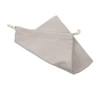 KICHOUSE Hair Dryer Organizer Drawstring Storage Bag 33X30Cm Canvas Dustproof Travel Pouch Light Grey Embroidered English for Home and Hotel