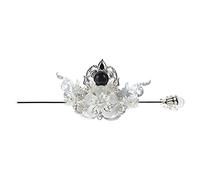 KICHOUSE Han Style Headwear Classic Hairpin Set in Silver Alloy Fine Workmanship, Chinese Ancient Style Hair Decor Featuring Traditional Elements, Simple and Elegant Design Color