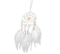 KICHOUSE Handmade and Make Nightmares Disappear Unique Rustic Texture White Dreamcatcher Wall Hanging Pendant with Metal and Plume Decorations to Capture Beautiful Dreams Home Decoration