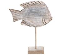 KICHOUSE Handmade Wooden Fish Shape Adornment Decorative Carved Fish Sculpture Rustic Desktop Ornament for Bedroom Or Anniversaries