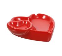 KICHOUSE Heart Shaped Ceramic Ashtray Office Decorative Piece Funny Ashtray for Smokers Stylish Desktop Ashtray Color for Parties and Photo