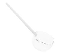 KICHOUSE High Borosilicate Glass Tea Brewing Spoon White Handheld Japanese Style Tea Serving Scoop for Home Kitchen Cooking