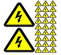 KICHOUSE High Voltage Warning Decals Warning Effectiveness 100pcs Yellow Triangle Electric Shock Safety Adhesive Stickers 5x5cm for Locations and Homes Space