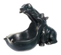 KICHOUSE Hippo Statue Candy Holder Resin Table Organizer 8.25x4.13x6.48in Unique Decorative Storage Tray for Indoor Decoration and Desktop Decor