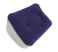 KICHOUSE Inflatable Flocking Foot Rest Pillow Gray-Blue, Travel Leg Elevation Cushion for Office and Airplane Use, Soft Blow Up Footrest for Foot Massage and Relaxation