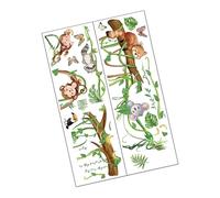 KICHOUSE Jungle Wall Decals Animal Wall Sticker Decor with Assorted Colour, Easy to Install PVC Material, Self Adhesive Backing for Playrooms and Bedrooms, 2 Sheets