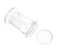KICHOUSE Laboratory Staining Jar with Glass Lid for 5 Slides Round Borosilicate Glass Container for School and Factory Experiments