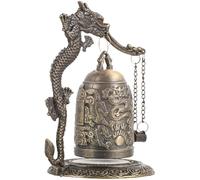 KICHOUSE Large Alloy Decorative Strike Bell Ornament Dragon Pattern, Multi-functional Creative Tabletop Chime Decoration for Home Decor and Office Beautification