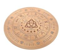 KICHOUSE Large Wooden Divination Pendulum Board with Natural Linden Wood Carving, Wiccan Altar Supply for Witchcraft and Energy Reading, Crystal Power Tarot Prop for Home Decor