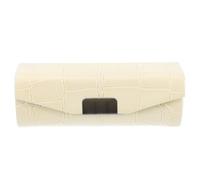 KICHOUSE Lipstick Holder Portable and Convenient with Built-in Mirror Pu Leather Single Lipstick Pouch Design Stylish Beige Makeup Organizer for Touch-ups for Travel and Daily Use