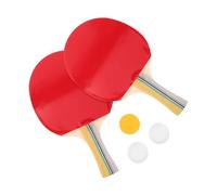 KICHOUSE Long Handle Table Tennis Paddle Set for Adults and Wood Blanks for DIY Painting Stable Control Trainer Kit with Reliable Grip Portable Party Game Equipment in Elegant Blue