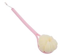 KICHOUSE Long-Handled Body Cleaner with Soft Pbt Hair and Net-Shaped Bath Ball, Back Exfoliator and Massaging Shower Scrubber with Hanging Hole Design for Wet and Dry Use