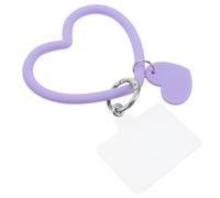 KICHOUSE Love Phone Charm Keychain Silicone Wristlet Heart Pendant Safety Keychain for Women
