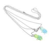 KICHOUSE Magnetic Heart Necklace Lightweight Plastic Material 1 Pair Glow the Dark Resin Turtle Pendant, Romantic Couple Necklace for Valentine's Day and Couple Dates