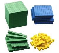 KICHOUSE Math Manipulatives Counting Cubes Set for Eva Place Value Blocks Interactive Teaching Tool Supports Division for Kindergarten Math Learning Cube Activities Random Color