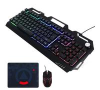 KICHOUSE Mechanical Gaming Keyboard and Damage Resistance and Mouse Combo with Metal Construction, Stable Performance Wired Design for Gaming and Office Use