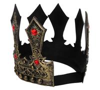 KICHOUSE Men’S Rhinestone King Crown Headdress Prop, Medieval Plastic Crown for Boys and Men, Royal Costume Accessory for Birthday Party and Dress-Up Play