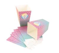 KICHOUSE Mermaid Popcorn Boxes Large 12 Pack Cardboard Popcorn Boxes Scallop Edges for Birthday Party Wedding Candy Buffet