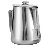 KICHOUSE Milk Frothing Pitcher Stylish Silver with Fine Workmanship and Sturdy Design Stainless Steel 600ml Milk Jug for Coffee Machines and Home Use