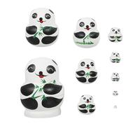 KICHOUSE Mini 10-Layer Wooden Matryoshka Doll Set Panda Nesting Hand-Painted Russian Dolls Decorative Ornament for ’ Play and Home Display