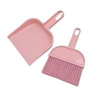 KICHOUSE Mini Broom and Dustpan Set for Desktop Cleaning, Pink, Compact Household Cleaning Tools for Pet Cages and Office Desks