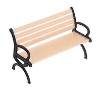 KICHOUSE Miniature Park Bench Model Brown Red, Mini Long Street Bench Decoration for Sand Table, Mini Furniture Model Suitable for Dollhouse and Garden Scenes