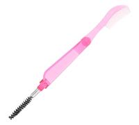 KICHOUSE Multifunctional Red Plastic 2in1 Curler Folding Eyelash Brush Dualhead Design with Spiral Brow Brush and Eyelashes Separator Comb for Women Portable Makeup Tool