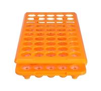 KICHOUSE Multipurpose 50-slot Test Tube Rack 18mm Centrifuge Tube Holder Orange Laboratory Sample Storage Organizer for Chemistry and Nucleic Acid Sampling