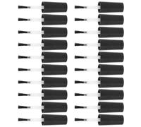 KICHOUSE Nail Polish Brush Replacement and Comfortable Grip 20 Pcs with Soft Bristles Includes Black Brush with Caps for Gel Polish Bottle and Empty Bottles for Nail Art Use