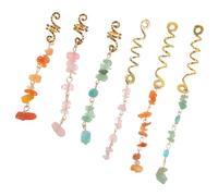 KICHOUSE Natural Stone Pendant Alloy Material 6pcs Hair Jewelry Braids Dreadlock Accessories for Fashion Shows and Holidays for DIY Braid Hairstyles and Versatile Styles