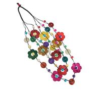 KICHOUSE Necklaces Petal Shaped Ethnic Style Bohemian Coconut Shell 2pcs with Fine Craftsmanship and Unique Pendants Color for Beaches and Birthdays