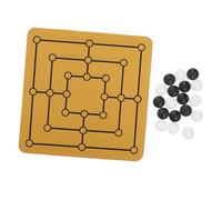 KICHOUSE Nine Mens Morris Game Portable Household Chessboard 1 Set Strategy Board Game with Playing Pieces for Holiday Travel