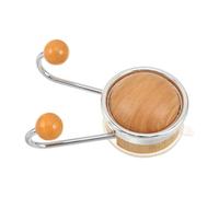 KICHOUSE No-Drill Multi-Purpose Suction Cup Hook with Wood Grain Finish, Dual Hook Design for Strong Hold on Bathroom Tile Walls, for Hanging Hats and Towels in Kitchen or Bathroom
