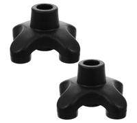 KICHOUSE Nonslip Quad Walking Stick Tips Replacement 2Pcs Black Rubber Self Standing 4 Prong Base for Elderly Walking Cane Foot Pads