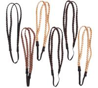KICHOUSE One Size Fits Most Double Layer Braided Headband 6pcs Random Color with Unique Braid Shape Synthetic Fiber Hair Hoop Decorative and Chic Hair Accessory for Girls for Daily Wear