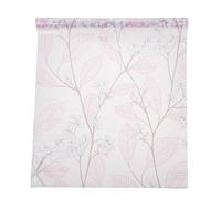 KICHOUSE Opaque Privacy Window Film 45Cm X 5M, Frosted Plant Print Glue-Free Glass Film for Bathroom and Sliding Doors, Light-Filtering Decorative Window Sticker