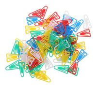 KICHOUSE Paper Clips Lovely Shaped Random Color 100pcs Assorted Colour Triangle File Clips Small File Clips Lovely Shaped Easy to Store for Organizing Bills and Scrapbooks in Office and