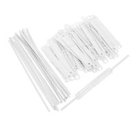KICHOUSE Paper Fastener Clips 2-Hole Loose Leaf Binder Plastic White for Document Binding in Office and Classroom 50 Sets 3.5 Inch