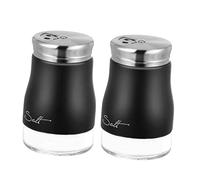 KICHOUSE Pcs Black Condiment Set Pepper Salt Shakers Glass Spice Jars Compact Portable Pepper Shakers for Kitchen