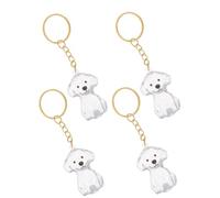 KICHOUSE Pet Memorial Gifts Refillable Dog Hair Keychain 4pcs for Dogs Keepsake with Abs Fur Holder, Portable Memorial Hair Collectors for Mourning the Passing a Furry Friend