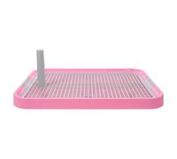 KICHOUSE Plastic Dog Potty Tray for Indoor and Home Use, Breathable Practical Grid Pet Toilet in Pink with Anti-slide Design for Puppy Training
