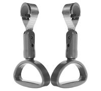 KICHOUSE Plastic Handle Straps and Car Door Assist Handles 2Pcs, Vehicle Modification Accessories for Elderly and Disabled, Portable Bus and Subway Grab Bars with Easy Setup, Grey Rings