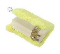 KICHOUSE Plush Diary Book for Girls Mini Pocket Notebook Fluffy Cover for Daily Use and Travel Writing Featuring Keychain and Blank Inner Pages