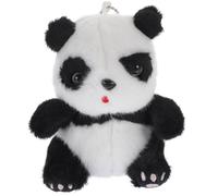KICHOUSE Plush Panda Keychain Soft Stuffed Animal Pendant for Handbag Backpack Decorative Bag Charm Cute Black Bead Chain Accessory Practical Gift for All Occasions