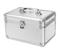 KICHOUSE Portable Aluminum Alloy Mahjong Box with Safety Clasp Silver Finish round Corner Edges Easy to Carry Household Storage Container