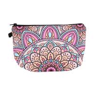 KICHOUSE Portable Cosmetic Bag with Mandala Flowers Printed Pattern, Polyester Makeup Storage Pouch and Toiletry Organizer, Easy to Carry for Graduation W ifts, for Mother's Day