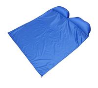 KICHOUSE Portable Inflatable Sleeping Mat with Pillow Double Size 145x210cm Blue Includes 4 Ground Nails for Outdoor Beach Travel