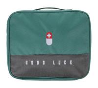 KICHOUSE Portable Large Capacity Medicine Storage Bag with Multi-Grid Organizer, Thickened Fabric Household Medical Pouch for Travel and Home Use, Green